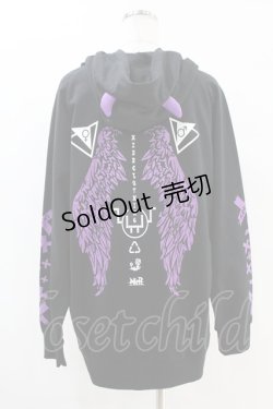 画像2: NieR Clothing / ツノフードプルパーカー  黒×紫 H-25-07-18-1052-PU-TO-KB-ZH