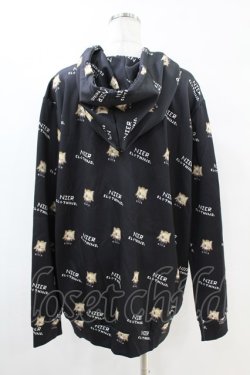 画像2: NieR Clothing / 総柄ZIPパーカー  黒 H-25-07-18-1053-PU-TO-KB-ZH
