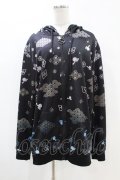 NieR Clothing / 総柄ZIPパーカー  黒 H-25-07-18-1054-PU-TO-KB-ZH