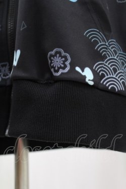 画像4: NieR Clothing / 総柄ZIPパーカー  黒 H-25-07-18-1054-PU-TO-KB-ZH