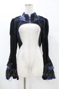 OZZ ANGELO / ジャガード切替フリルボレロジャケット  黒×青 H-25-07-18-1006-OO-JA-KB-ZH
