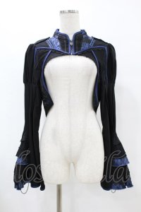 OZZ ANGELO / ジャガード切替フリルボレロジャケット  黒×青 H-25-07-18-1006-OO-JA-KB-ZH