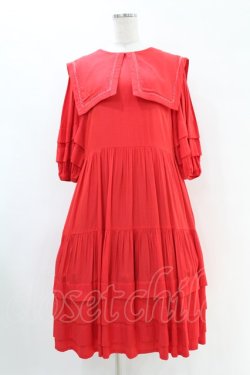 画像1: Candy Stripper / BIG SAILOR COLLARドレス 2 レッド H-25-07-18-1015-PU-OP-KB-ZH