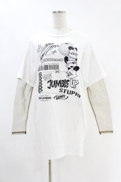 画像1: Candy Stripper / FROOTLOOP LAYEREDワンピース  白 H-25-07-18-1021-PU-OP-KB-ZH