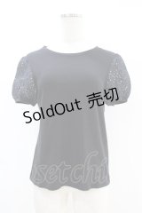 Jane Marple / アイレットレーススリーブのTシャツ Free クロ H-25-07-18-1032-JM-TO-KB-ZH