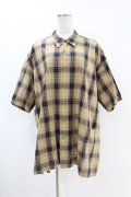MILKBOY / CHECKEREDシャツ  ベージュ×ネイビー H-25-07-18-1036-MB-BL-KB-ZH