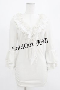 OZZ ANGELO / フリルトップス  ベージュ H-25-07-18-053-OO-TO-KB-ZH