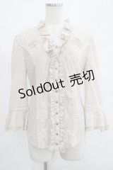 Ozz oneste / レース切替フリルブラウス  ベージュ H-25-07-18-054-OO-BL-KB-ZH
