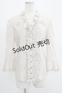 Ozz oneste / レース切替フリルブラウス  ベージュ H-25-07-18-054-OO-BL-KB-ZH
