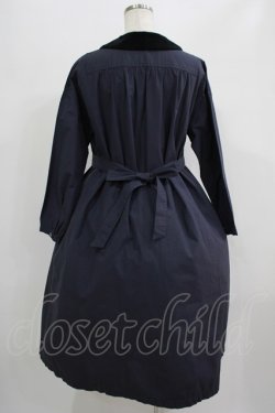 画像3: Jane Marple / High-count saxony dormitory onepiece  ネイビー H-25-07-18-001-JM-OP-KB-ZH