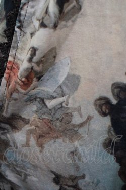 画像4: OZZ ANGELO / 宗教画プリントプリーツフリルワンピース  茶 H-25-07-18-011-OO-OP-KB-ZH