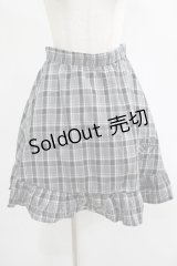 NieR Clothing / チェックフリルスカート  グレー H-25-07-18-017-PU-SK-KB-ZH