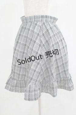 画像2: NieR Clothing / チェックフリルスカート  グレー H-25-07-18-017-PU-SK-KB-ZH