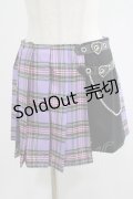 DARK IN LOVE / Punk purple checked splicing black pleated skirt S パープル×ブラック H-25-07-18-022-PU-SK-KB-ZH