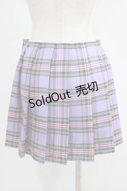 画像3: DARK IN LOVE / Punk purple checked splicing black pleated skirt S パープル×ブラック H-25-07-18-022-PU-SK-KB-ZH