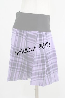 画像2: KILL STAR / CATTLE PLEATED SKIRT M ブラック/ライラックタータン H-25-07-18-023-SL-SK-KB-ZH