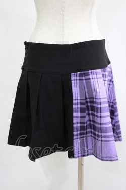 画像3: KILL STAR / CATTLE PLEATED SKIRT M ブラック/ライラックタータン H-25-07-18-023-SL-SK-KB-ZH