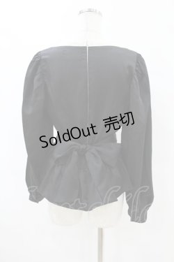 画像2: epine / lace satin back ribbon Peplum blouse  Free black H-25-07-19-042-0-BL-NS-ZH