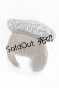 axes femme / 柄使いパイピングベレー  ブラック H-25-07-19-004-AX-AC-NS-ZH