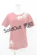 PINK HOUSE / 花柄Tシャツ L レッド H-25-07-19-045-LO-TS-NS-ZH