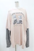 Ank Rouge / 病みうさレイヤード風ロンTE M ピンク H-25-07-19-056-CA-TS-NS-ZH