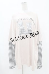 Ank Rouge / 病みうさレイヤード風ロンTE M ピンク H-25-07-19-056-CA-TS-NS-ZH