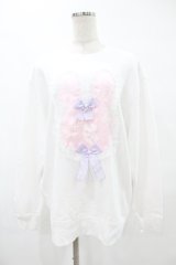 Nile Perch / オーガンジーモチーフ BIGトレーナー Free オフ H-25-07-19-057-LO-TO-NS-ZH