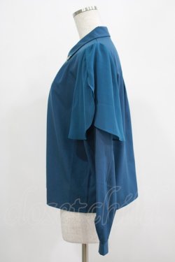 画像2: axes femme / ケープ風袖カットワークブラウス M ブルーグリーン H-25-07-19-1036-AX-BL-NS-ZH