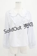 axes femme POETIQUE / レースビック襟ブラウス M サックス H-25-07-19-1040-AX-TO-NS-ZH
