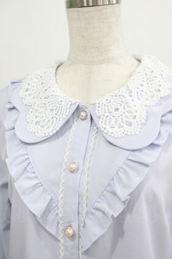 画像4: axes femme POETIQUE / レースビック襟ブラウス M サックス H-25-07-19-1040-AX-TO-NS-ZH