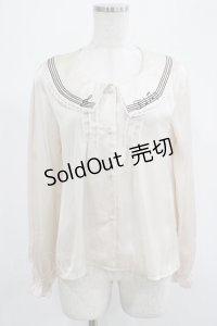 Fi.n.t / 音符刺繍ブラウス Free IVORY H-25-07-19-1043-CA-BL-NS-ZH