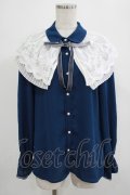 axes femme / ケープ風リボン付ブラウス M ネイビー H-25-07-19-1047-AX-BL-NS-ZH