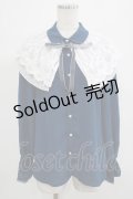 axes femme / ケープ風リボン付ブラウス M ネイビー H-25-07-19-1047-AX-BL-NS-ZH