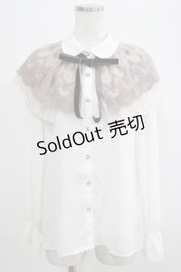 axes femme / ケープ風リボン付ブラウス M オフ H-25-07-19-1048-AX-BL-NS-ZH