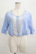 axes femme POETIQUE / レース襟ブラウス M ブルー H-25-07-19-1049-AX-BL-NS-ZH