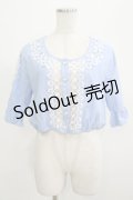 axes femme POETIQUE / レース襟ブラウス M ブルー H-25-07-19-1049-AX-BL-NS-ZH