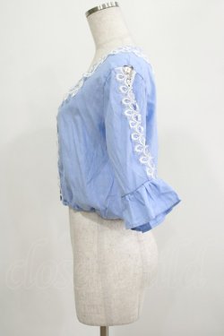 画像2: axes femme POETIQUE / レース襟ブラウス M ブルー H-25-07-19-1049-AX-BL-NS-ZH