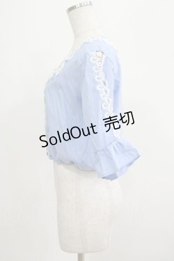 画像2: axes femme POETIQUE / レース襟ブラウス M ブルー H-25-07-19-1049-AX-BL-NS-ZH
