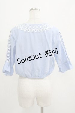 画像3: axes femme POETIQUE / レース襟ブラウス M ブルー H-25-07-19-1049-AX-BL-NS-ZH