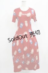 PINK HOUSE / キューピー柄カットワンピース Free レッド H-25-07-19-1006-LO-OP-NS-ZH