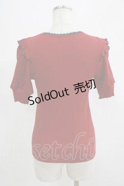 画像3: DearMyLove / 十字架フロントジップリブトップス M レッド H-25-07-19-1054-EL-TO-NS-ZH
