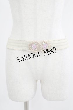 画像1: axes femme POETIQUE / ハートローズゴムベルト  生成り H-25-07-19-1067-AX-ZA-NS-ZH