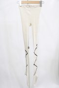 axes femme / レースアップリボン柄タイツ  生成り H-25-07-19-1068-AX-ZA-NS-ZH