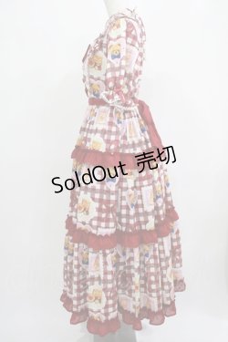 画像2: axes femme kawaii / ベアズベーカリー柄ロングワンピース M レッド H-25-07-19-1007-AX-OP-NS-ZH