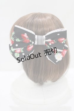 画像2: Angelic Pretty / 摘みたていちごSpecialジャンパースカートSetのバレッタ  ブラック H-25-07-19-1073-AP-AC-NS-ZH