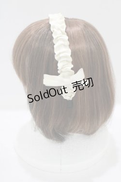 画像2: m petit by misako / ギャザーリボンカチューシャ  生成り H-25-07-19-1074-LO-AC-NS-ZH