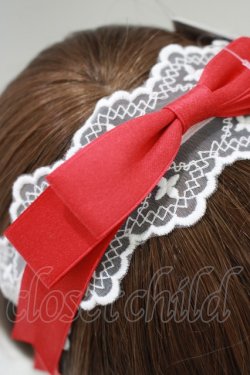 画像2: axes femme kawaii / レースリボンカチューシャ  レッド H-25-07-19-1075-AX-AC-NS-ZH