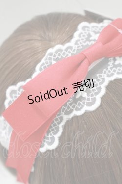 画像2: axes femme kawaii / レースリボンカチューシャ  レッド H-25-07-19-1075-AX-AC-NS-ZH