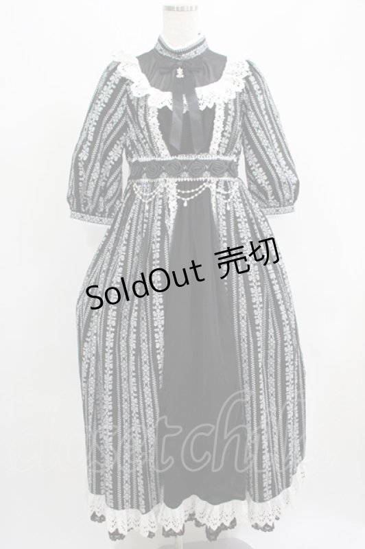 画像1: ALICE and the PIRATES / 〜Eden〜漆黒の薔薇と光の雫カラミドビーロングワンピース Free ブラック H-25-07-19-1002-PA-OP-NS-ZH (1)