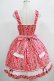 画像3: Angelic Pretty / スウィートリボンストロベリーシャーリングジャンパースカート Free アカ H-25-07-19-1011-AP-OP-NS-ZH (3)